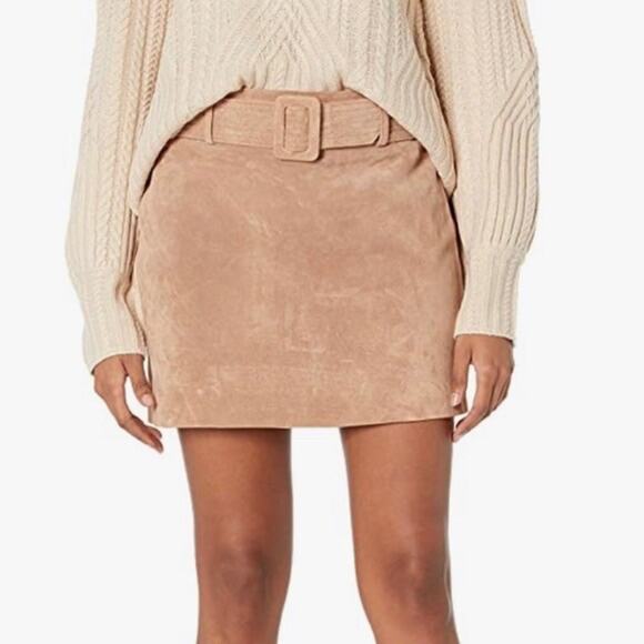 Blank NYC Tan Suede Leather Skirt Size 27 EUC - Picture 1 of 6